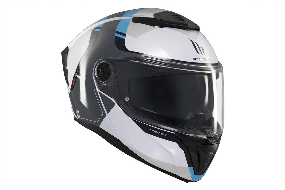 MT Helmets Atom 2 SV Emalla C17 mc-hjälm med aerodynamisk design, klart visir och robust konstruktion för motorcyklister.