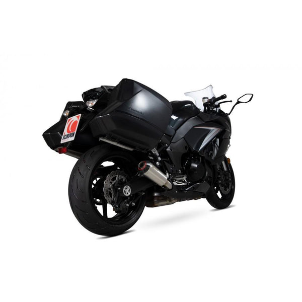 Kawasaki Z1000 SX 2017-2019 Red Power Slip-On (para) Szczotkowane rękawa ze stali nierdzewnej