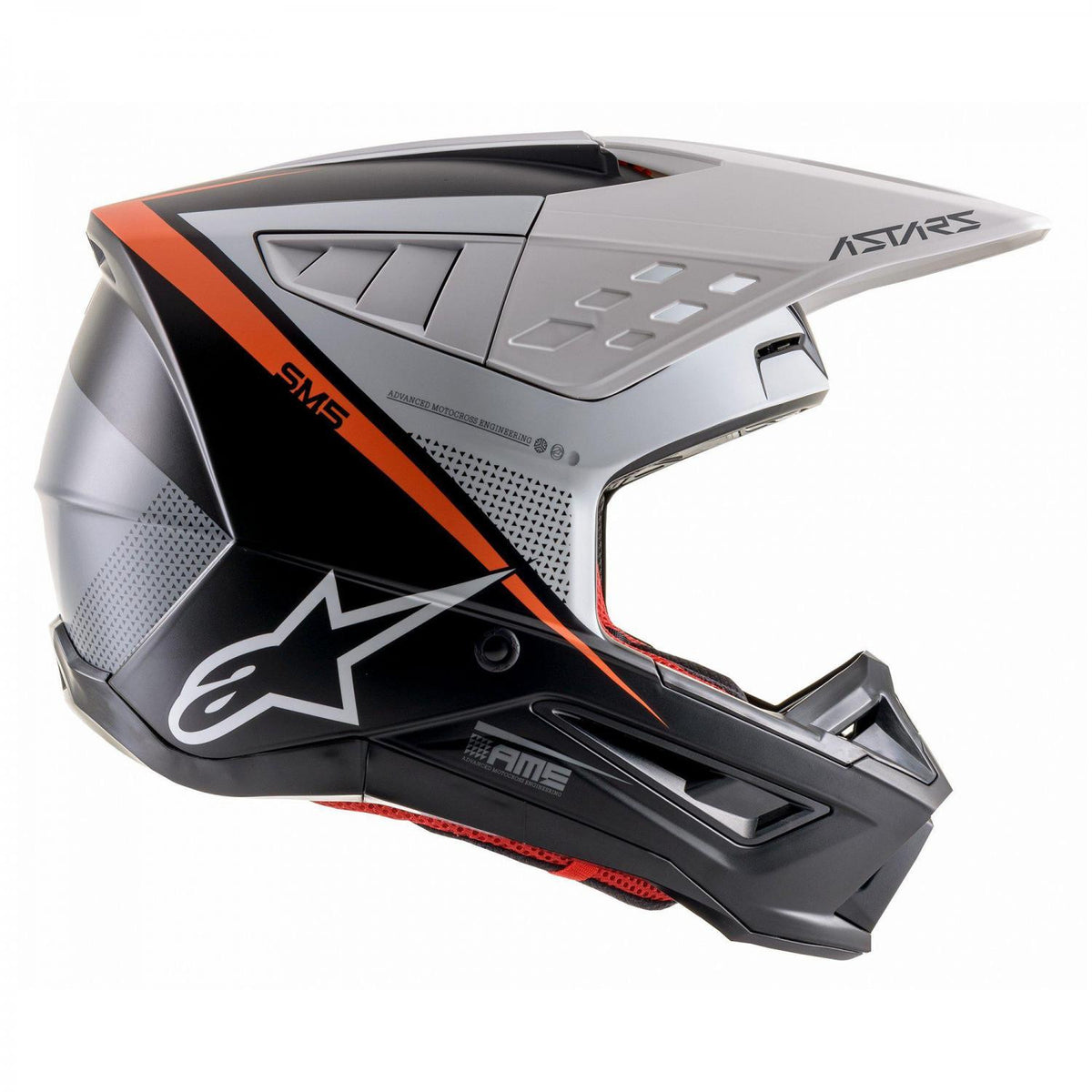 Alpinestars SM5 Rayon Cross MC Helmet Matts Black /White /Fluo-Omange