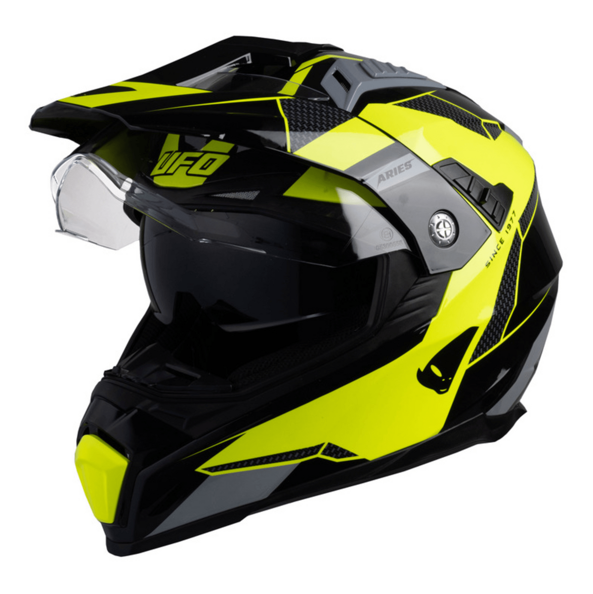 UFO Adventure MC Helmet Baran Black /Flu