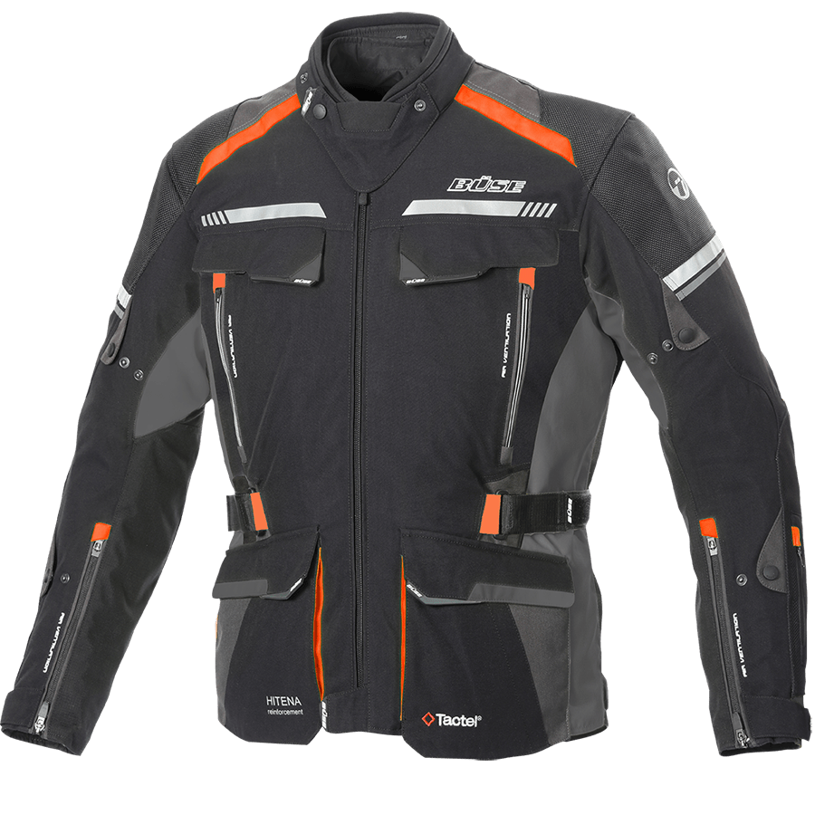 Büse Textile MC Jacket Highland II Black /Orange