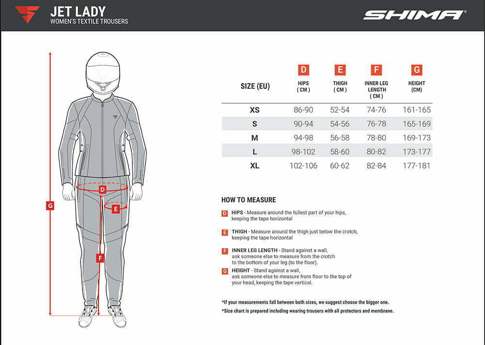 Shima Lady Textile MC-spants Jet Black