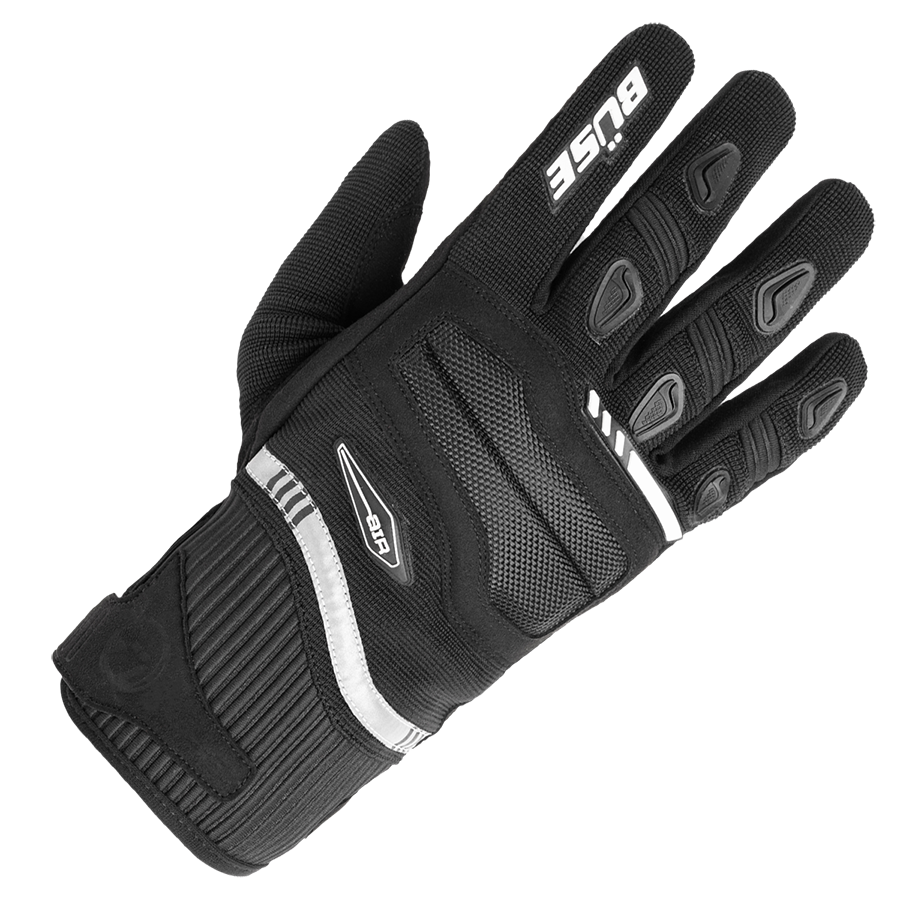 Büse MC-Gloves świeże czarne /białe