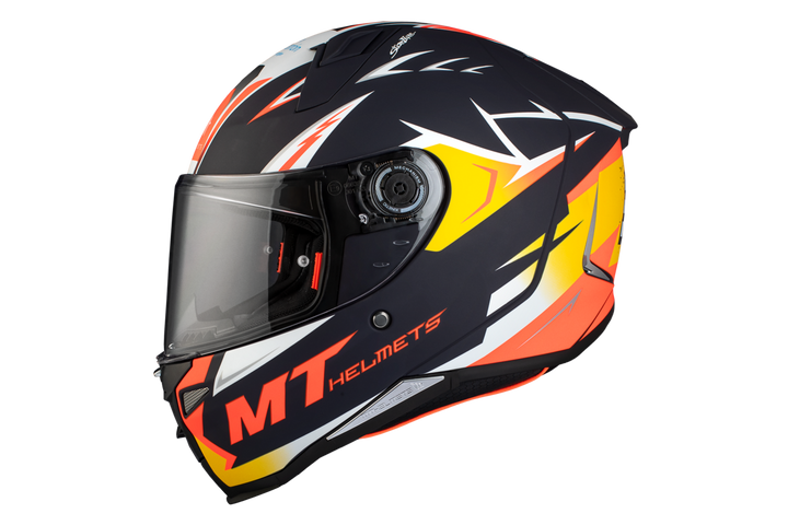 Motorcykelhjälmen MT Helmets Revenge 2 Acosta A37 i storlek L till XXL, med modern grafik och hög säkerhetsstandard. Perfekt för stadskörning och långdistans.