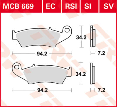 TRW Brake Pad TRW MCB669RSI MCB669RSI