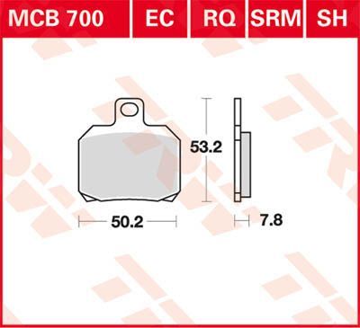 TRW Brake Pad Organiczny -125 MCB700EC