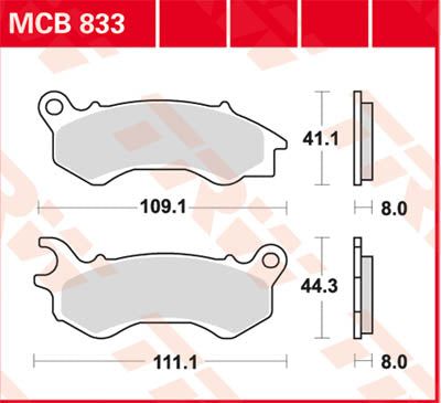 TRW Brake Pad Organiczny skuter MCB833EC