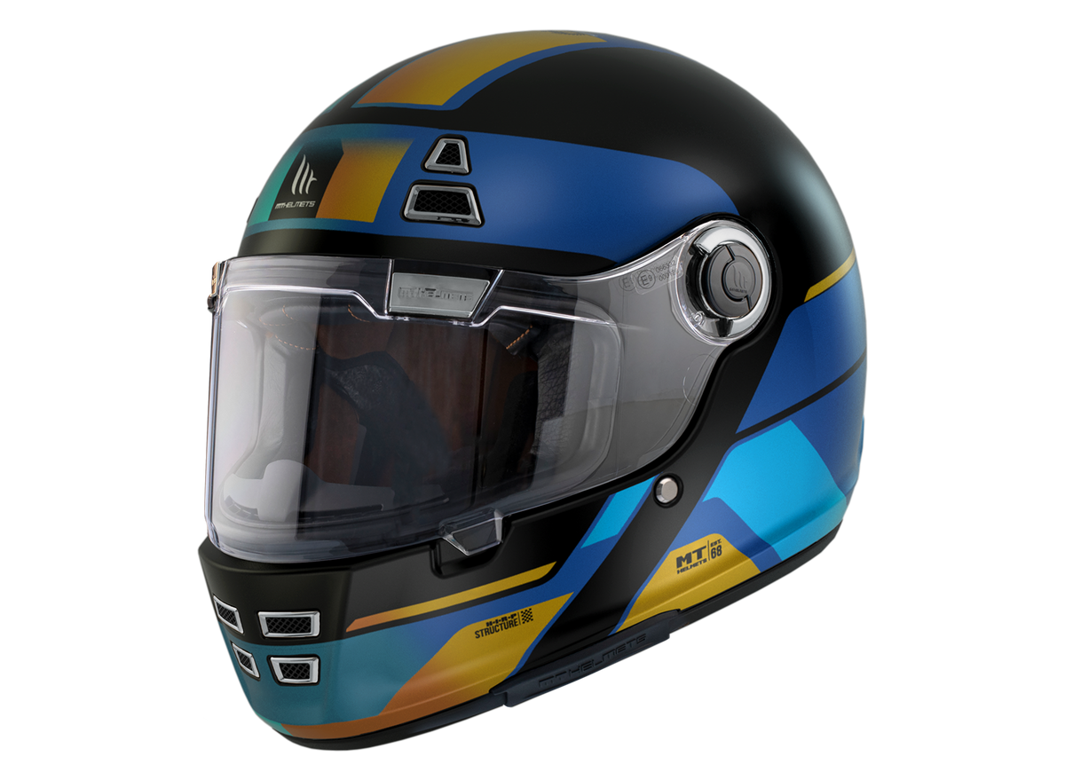 Mt Helmets Integral MC Helmet Jarama 68th C9 Blue Matt