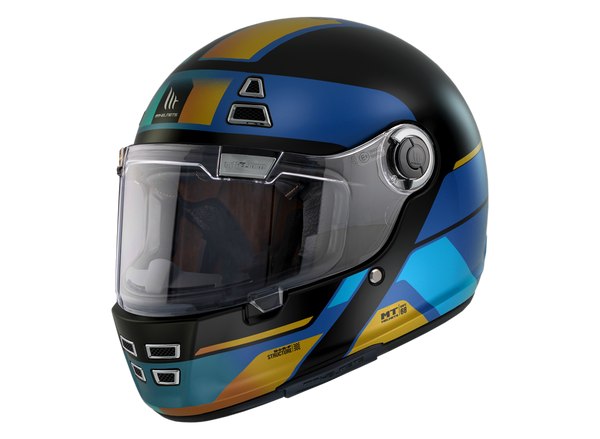 MT Helmets Integral MC Helmet Jarama 68th C9 Blue Matt