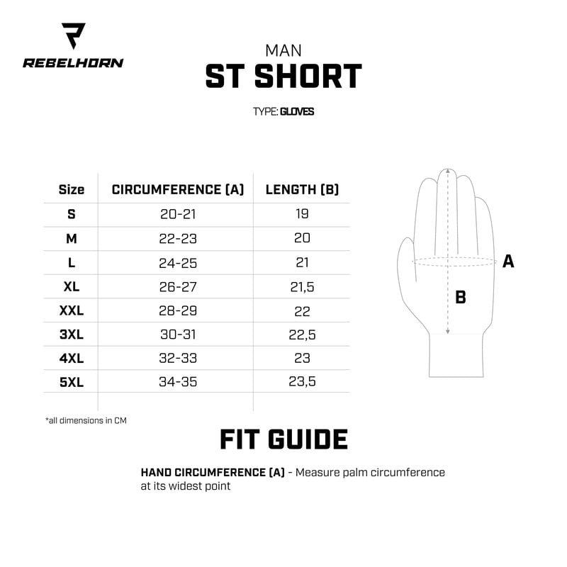 Rebelhorn MC Gloves St Shorko czarny /czerwony