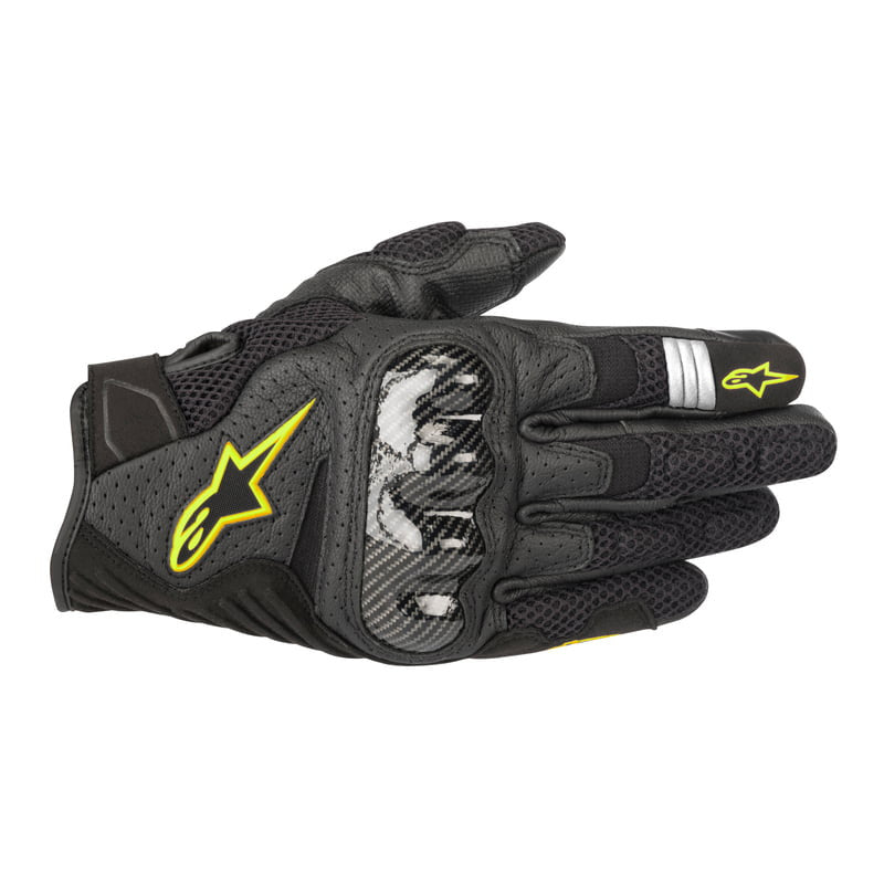 Alpinestars MC Gloves SMX-1 AIR V2 Black /Flu