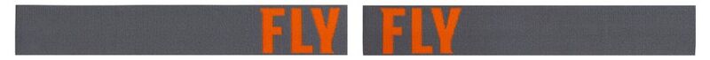 Grå rem med orange text 'FLY' för Fly Racing Goggles Focus Grey/Orange, tillverkad för motocross och offroadkörning.