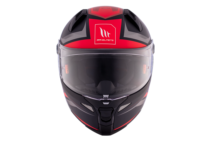 MT Helmets Integral Mc-Hjälm Revenge 2 Hatax B5 framifrån med tydligt visir och modern design. Optimal för motorcyklisters säkerhet.